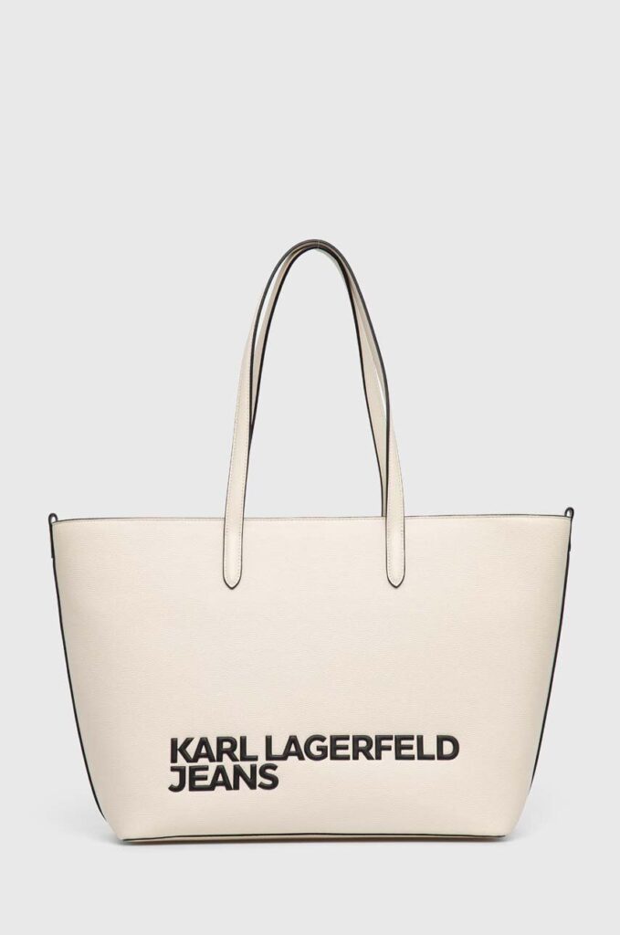 KARL LAGERFELD  JEANS ESSENTIAL LOGO TOTE | OFF WHITE