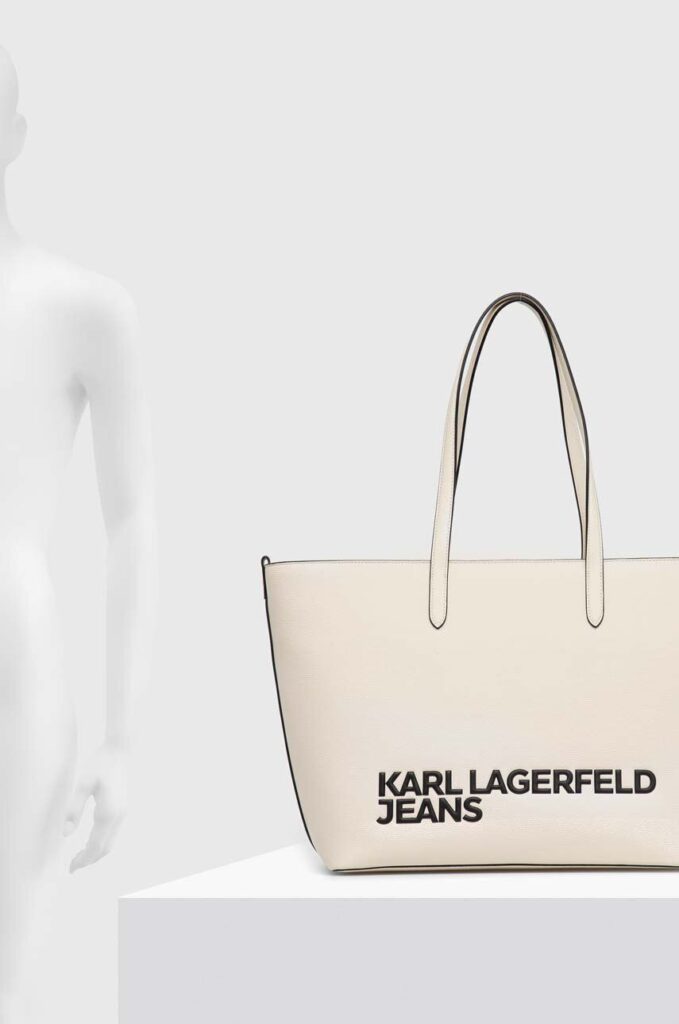 KARL LAGERFELD  JEANS ESSENTIAL LOGO TOTE | OFF WHITE