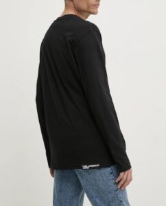 KARL LAGERFELD  JEANS KLJ REGULAR LSLV LANDSCAPE TEE | BLACK