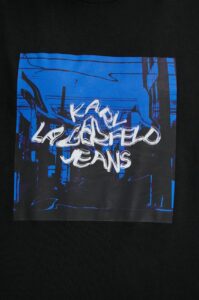 KARL LAGERFELD  JEANS KLJ REGULAR LSLV LANDSCAPE TEE | BLACK