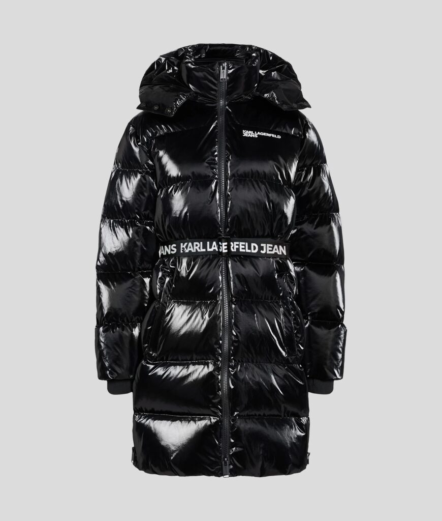 KARL LAGERFELD  JEANS KLJ LONG BELTED PUFFER | BLACK