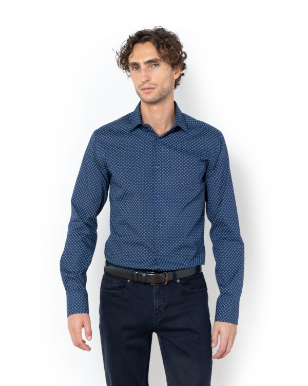 THE BOSTONIANS ΠΟΥΚΑΜΙΣΟ CHARLES ΠΟΠΛΙΝΑ SLIM FIT 3ACP2340 | BLUE