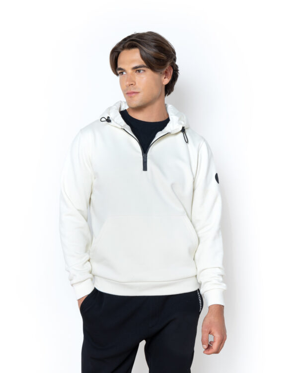 THE BOSTONIANS ΦΟΥΤΕΡ ΒΑΜΒΑΚΕΡΟ HALF ZIP REGULAR FIT | OFF WHITE