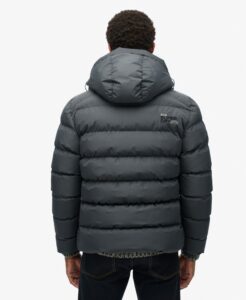 SUPERDRY SDCD HOODED SPORTS PUFFER JACKET ΜΠΟΥΦΑΝ ΑΝΔΡΙΚΟ | DARK GREY