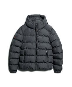 SUPERDRY SDCD HOODED SPORTS PUFFER JACKET ΜΠΟΥΦΑΝ ΑΝΔΡΙΚΟ | DARK GREY