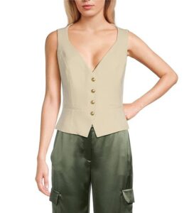 GUESS FATIMA VEST ΓΙΛΕΚΟ ΓΥΝΑΙΚΕΙΟ | BEIGE