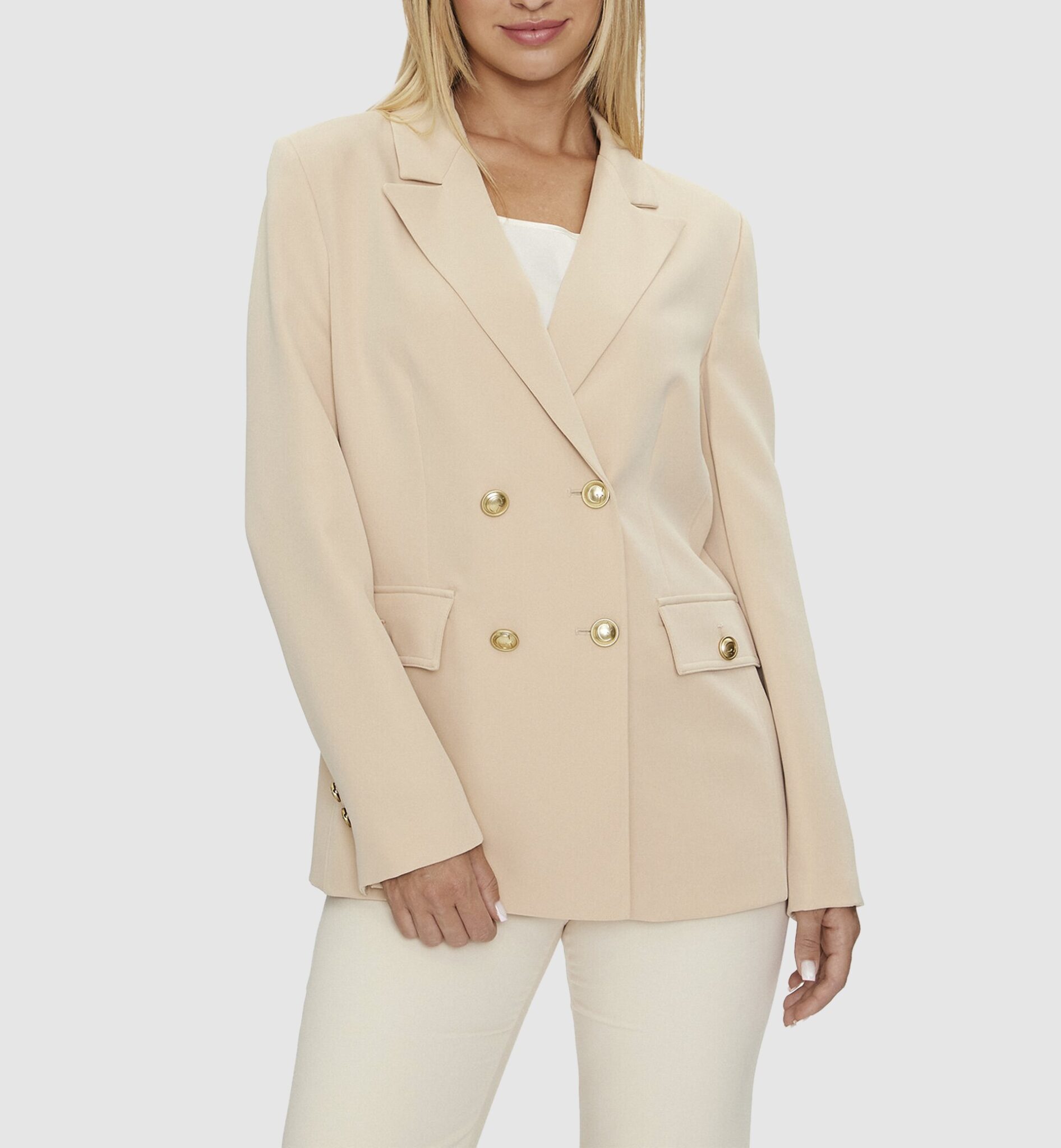 GUESS LS FIONA DOUBLE BREAST BLAZER ΣΑΚΑΚΙ ΓΥΝΑΙΚΕΙΟ | BEIGE