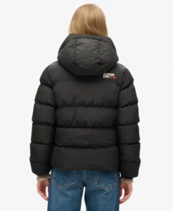 SUPERDRY SDCD HOODED SPORTS PUFFER JACKET ΜΠΟΥΦΑΝ ΓΥΝΑΙΚΕΙΟ | BLACK