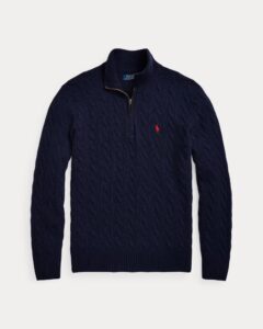 POLO RALPH LAUREN LSCABLEHZPP-LONG SLEEVE-PULLOVER | BLUE