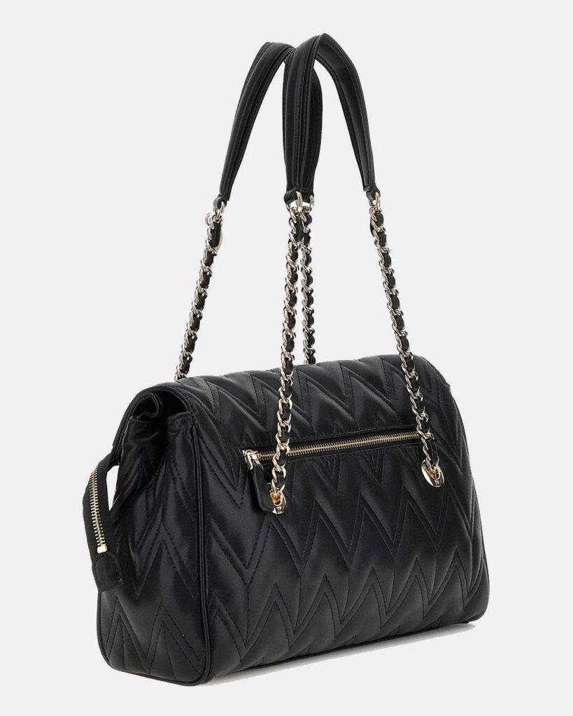 GUESS EDA 3 COMP SATCHEL ΤΣΑΝΤΑ ΓΥΝΑΙΚΕΙΟ | BLACK