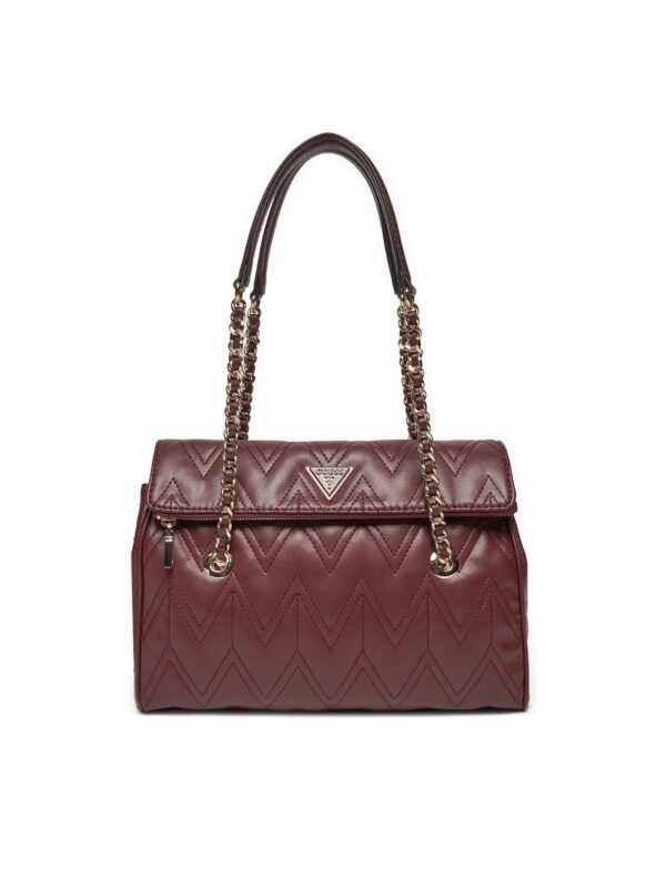 GUESS EDA 3 COMP SATCHEL ΤΣΑΝΤΑ ΓΥΝΑΙΚΕΙΟ | BORDEAUX