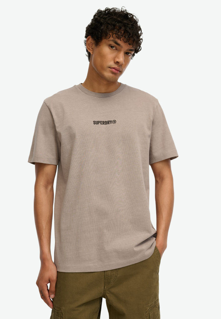 SUPERDRY SDCD MICRO LOGO GRAPHIC LOOSE TEE ΜΠΛΟΥΖΑ ΑΝΔΡΙΚΟ | DARK BEIGE