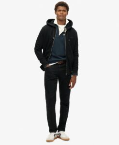 SUPERDRY OVIN ESSENTIAL LOGO ZIP HOODIE ΦΟΥΤΕΡ ΑΝΔΡΙΚΟ | BLACK