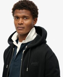 SUPERDRY OVIN ESSENTIAL LOGO ZIP HOODIE ΦΟΥΤΕΡ ΑΝΔΡΙΚΟ | BLACK