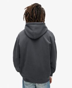 SUPERDRY SDCD MICRO LOGO GRAPHIC LOOSE HOOD ΦΟΥΤΕΡ ΑΝΔΡΙΚΟ | DARK GREY