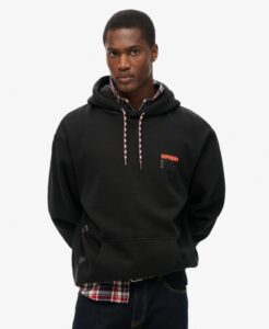 SUPERDRY SDCD UTILITY SPORT LOGO LOOSE HOOD ΦΟΥΤΕΡ ΑΝΔΡΙΚΟ | BLACK