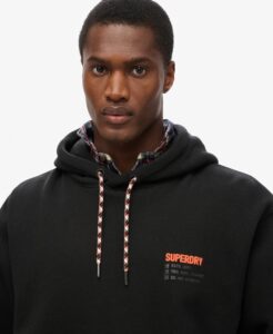 SUPERDRY SDCD UTILITY SPORT LOGO LOOSE HOOD ΦΟΥΤΕΡ ΑΝΔΡΙΚΟ | BLACK