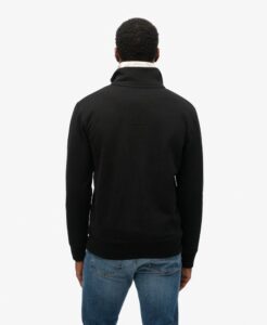 SUPERDRY OVIN ESSENTIAL LOGO HENLEY ΦΟΥΤΕΡ ΑΝΔΡΙΚΟ | BLACK