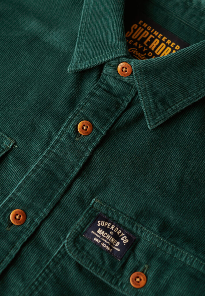 SUPERDRY OVIN CORDUROY WORKWEAR SHIRT ΠΟΥΚΑΜΙΣΟ ΑΝΔΡΙΚΟ | LIGHT GREEN