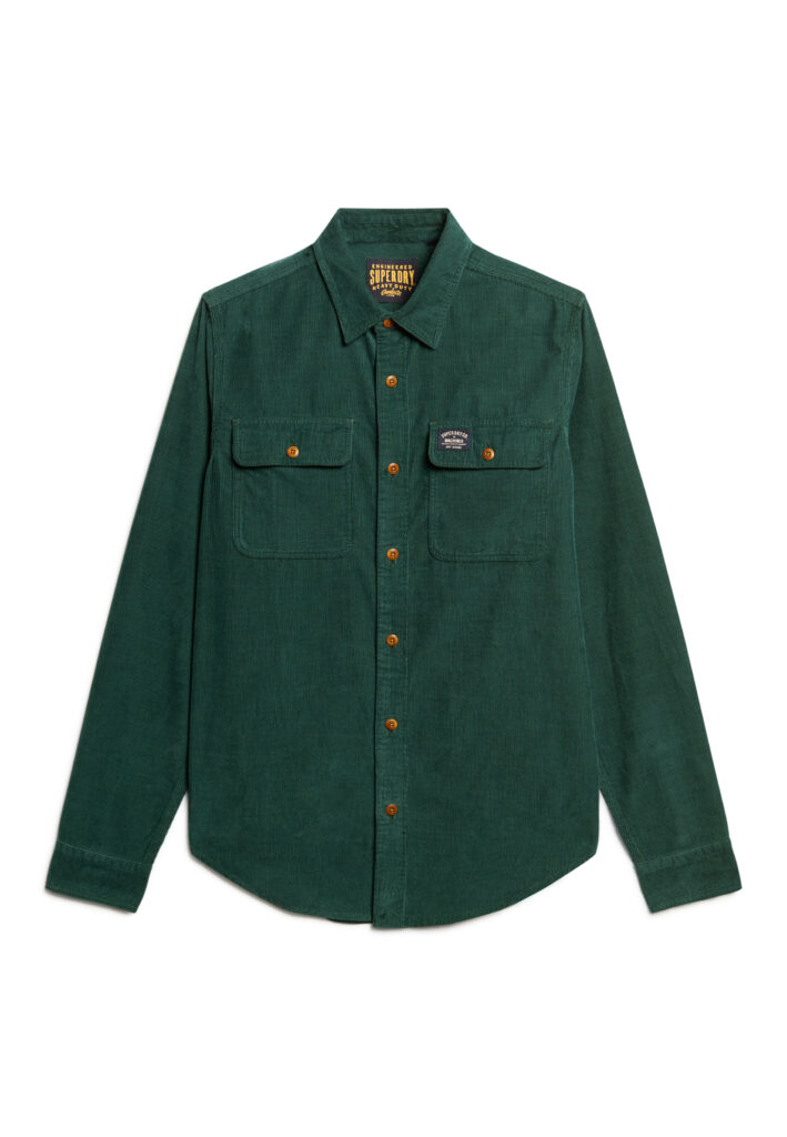 SUPERDRY OVIN CORDUROY WORKWEAR SHIRT ΠΟΥΚΑΜΙΣΟ ΑΝΔΡΙΚΟ | LIGHT GREEN