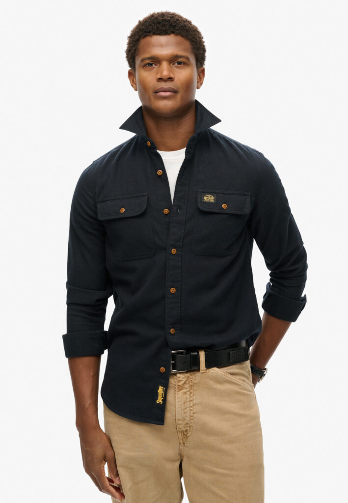 SUPERDRY OVIN FLANNEL WORKWEAR SHIRT ΠΟΥΚΑΜΙΣΟ ΑΝΔΡΙΚΟ | BLACK