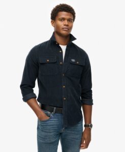 SUPERDRY CORDUROY WORKWEAR SHIRT ΠΟΥΚΑΜΙΣΟ ΑΝΔΡΙΚΟ | DARK BLUE