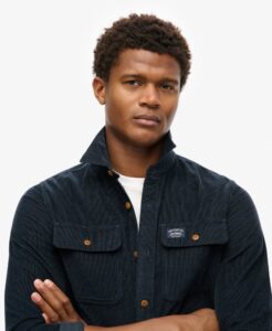 SUPERDRY CORDUROY WORKWEAR SHIRT ΠΟΥΚΑΜΙΣΟ ΑΝΔΡΙΚΟ | DARK BLUE