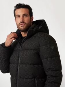 GUESS MONOGRAM PUFFA JKT ΜΠΟΥΦΑΝ ΑΝΔΡΙΚΟ | BLACK