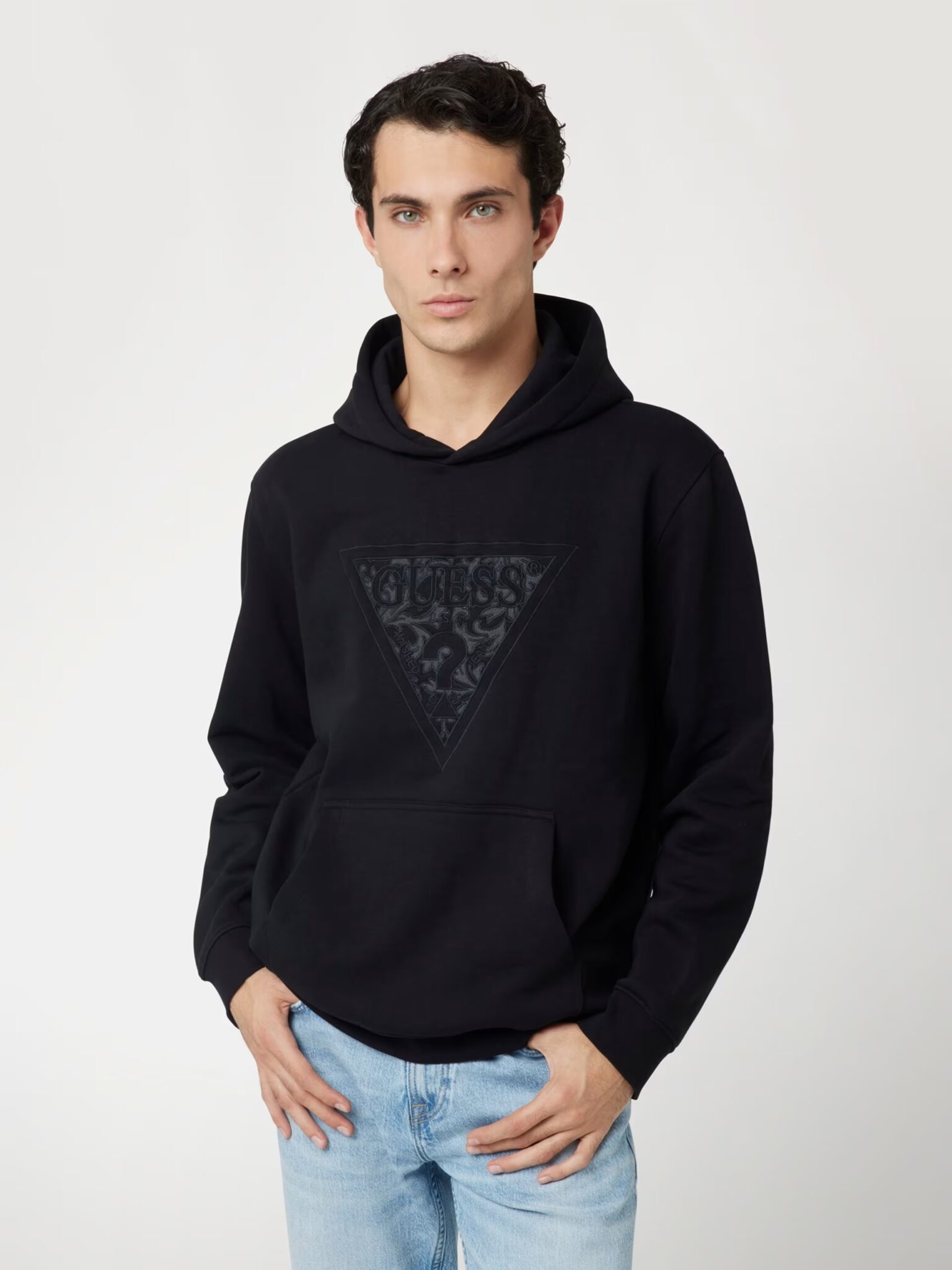 GUESS TECH STRETCH CN SWEATSHIRT ΦΟΥΤΕΡ ΑΝΔΡΙΚΟ | BLACK