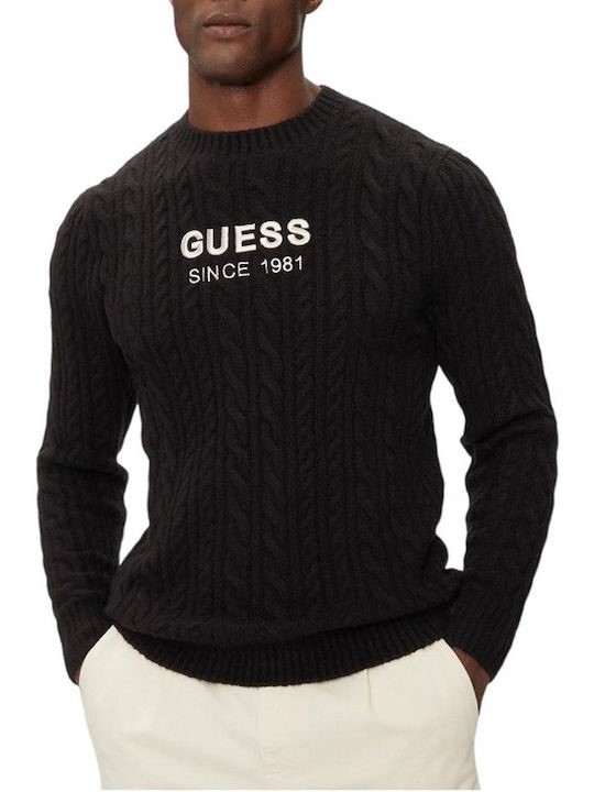 GUESS TECH STRETCH CN SWEATSHIRT ΦΟΥΤΕΡ ΑΝΔΡΙΚΟ | BLACK