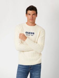 GUESS ELWYN CN CABLE SWTR ΜΠΛΟΥΖΑ ΑΝΔΡΙΚΟ | WHITE