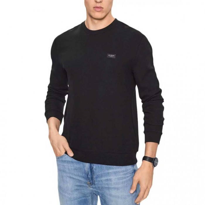 GUESS TECH STRETCH CN SWEATSHIRT ΦΟΥΤΕΡ ΑΝΔΡΙΚΟ | BLACK