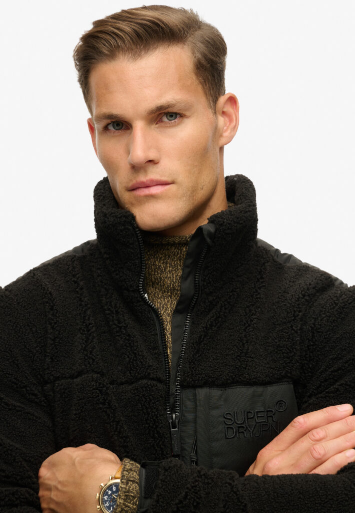 SUPERDRY SDCD RELAXED FLEECE TREKKER JACKET ΜΠΟΥΦΑΝ ΑΝΔΡΙΚΟ | BLACK