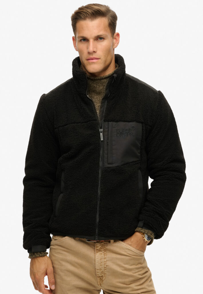 SUPERDRY SDCD RELAXED FLEECE TREKKER JACKET ΜΠΟΥΦΑΝ ΑΝΔΡΙΚΟ | BLACK