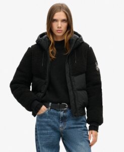 SUPERDRY OVIN EVEREST BOMBER HYBRD JACKET ΓΥΝΑΙΚΕΙΟ | BLACK