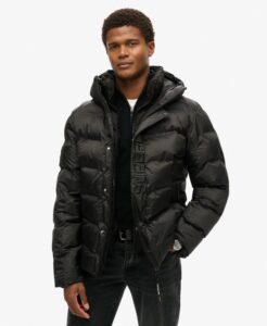 SUPERDRY OVIN HOODED CITY GRAPHIC PUFFER ΜΠΟΥΦΑΝ ΑΝΔΡΙΚΟ | BLACK