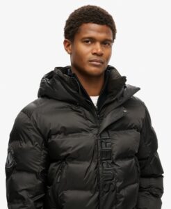 SUPERDRY OVIN HOODED CITY GRAPHIC PUFFER ΜΠΟΥΦΑΝ ΑΝΔΡΙΚΟ | BLACK