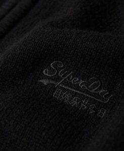 SUPERDRY OVIN ESSENTIAL EMB KNIT HALF ZIP ΠΛΕΚΤΟ ΑΝΔΡΙΚΟ | BLACK