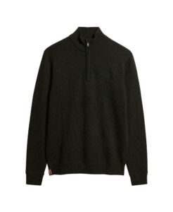 SUPERDRY OVIN ESSENTIAL EMB KNIT HALF ZIP ΠΛΕΚΤΟ ΑΝΔΡΙΚΟ | DARK GREY