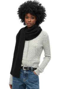 SUPERDRY SDNA SOFT RIB KNIT SCARF ΑΞΕΣΟΥΑΡ ΓΥΝΑΙΚΕΙΟ | BLACK