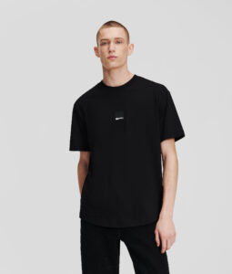 KARL LAGERFELD JEANS KLJ REGULAR CURVED HEM TEE | BLACK