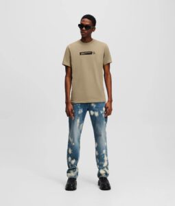 KARL LAGERFELD JEANS KLJ SLIM GRAPHIC TEE A1M17112 | DARK BEIGE