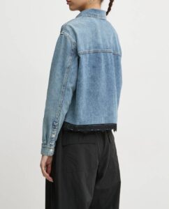 KARL LAGERFELD JEANS KLJ BOXY LACE SHIRT | DENIM