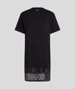 KARL LAGERFELD JEANS KLJ RELAXED GRAPHIC TEE DRESS A1W13015 | BLACK