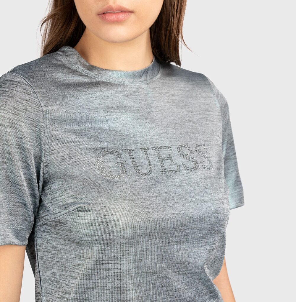 GUESS SPERANZA LOGO METALLIC TOP ΜΠΛΟΥΖΑ ΓΥΝΑΙΚΕΙΟ | RAF