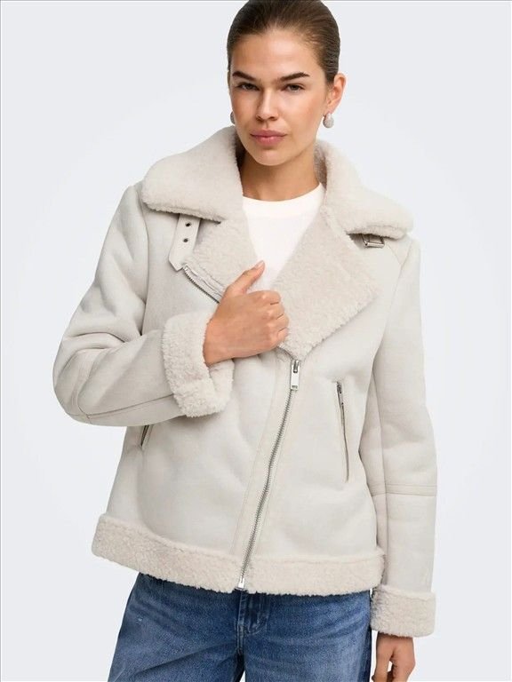 ONLZEN BONDED BIKER JACKET CC OTW | LIGHT GREY