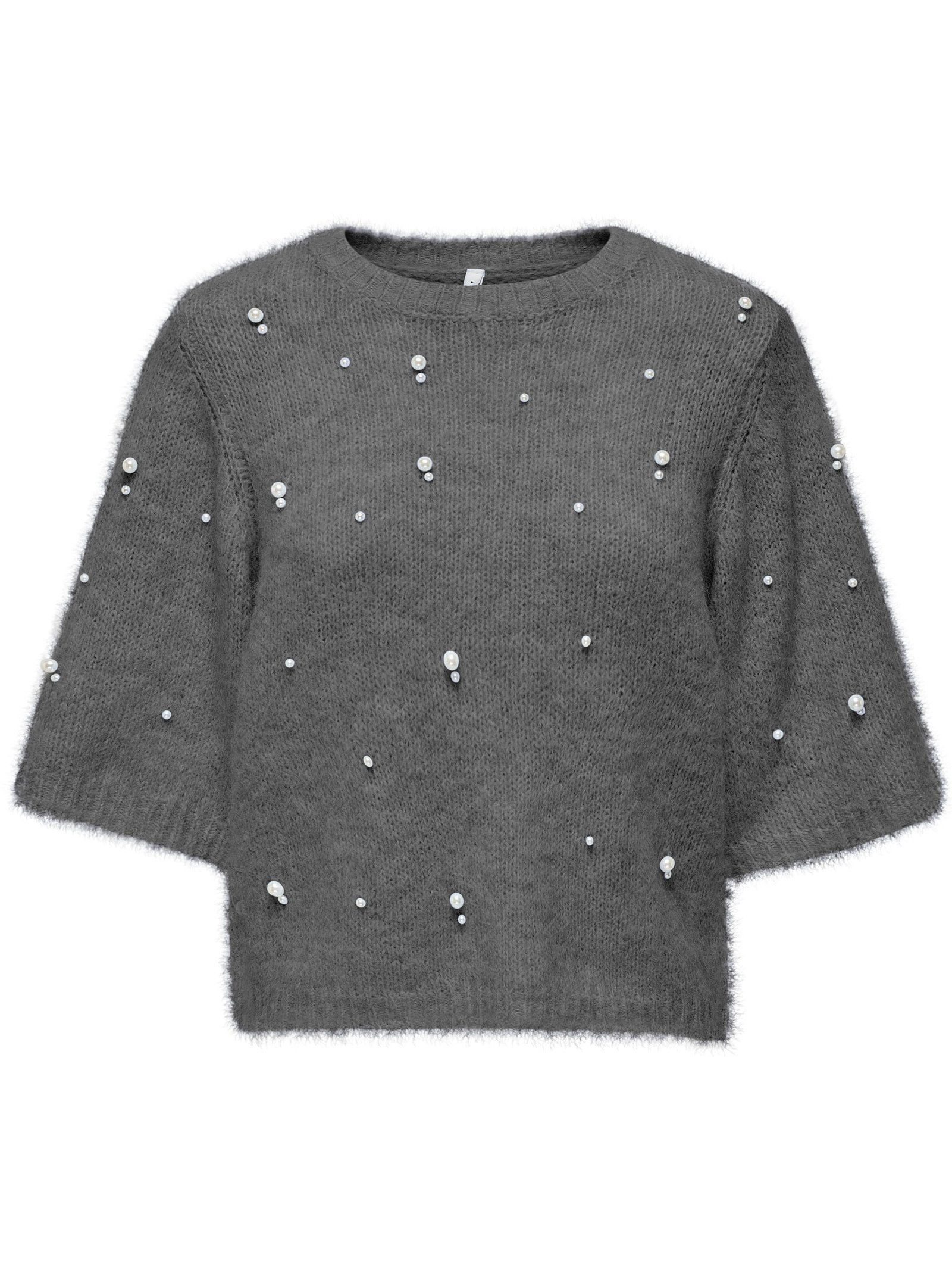 ONLDOLLY SS PEARL O-NECK CC KNT | GREY