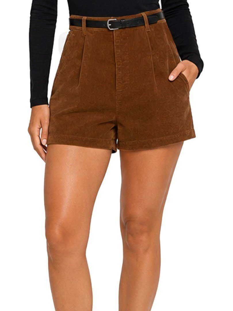 ONLZEVA HW BELT CORD SHORTS CC PNT | BROWN