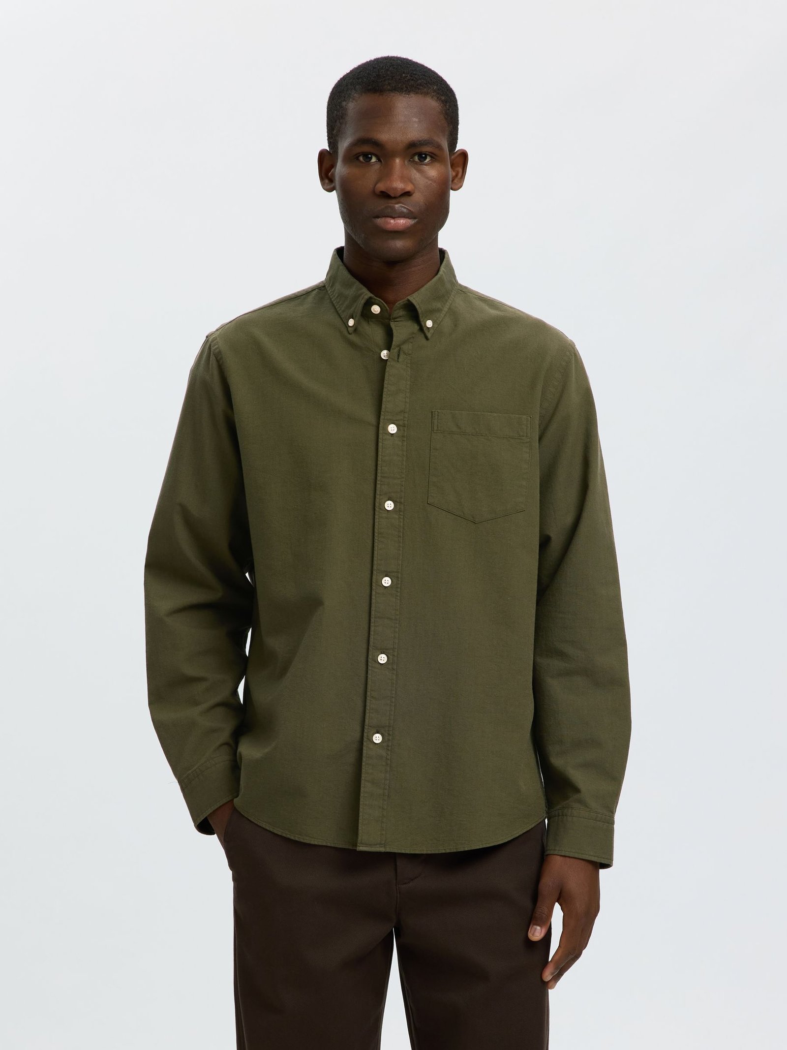 SLMREGCOLE RICK-OX SHIRT LS NOOS | DARK OLIVE
