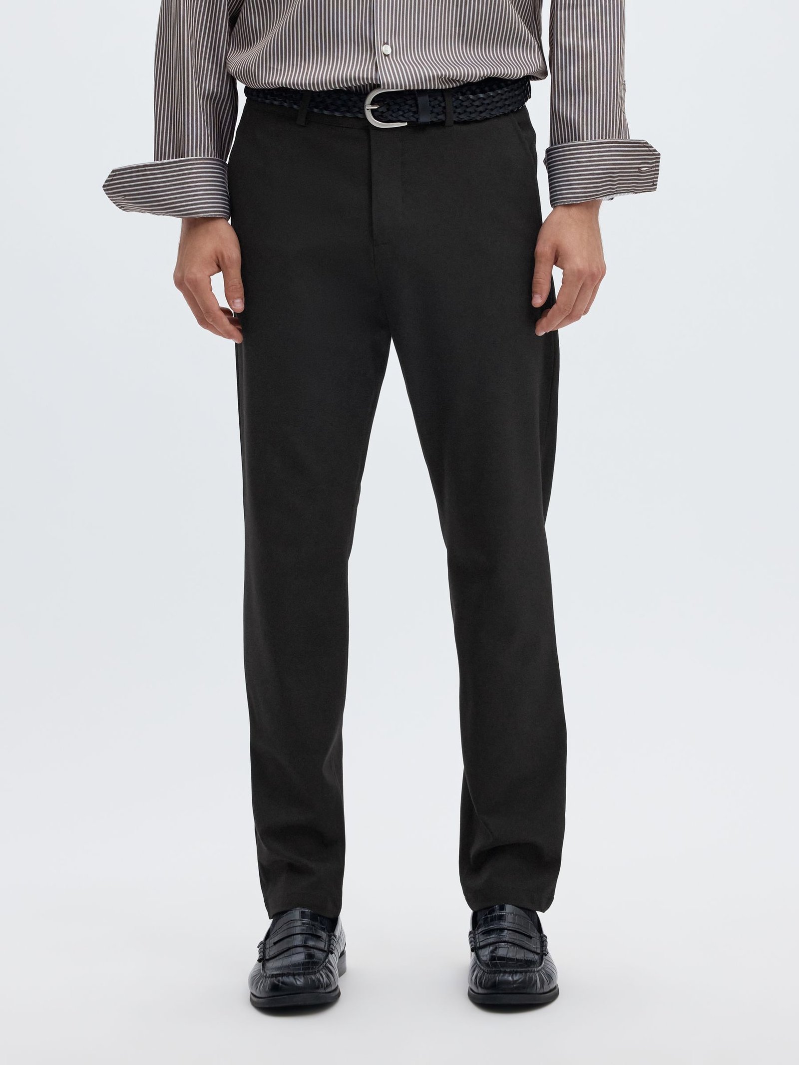 SLM175-SLIM ROBERT FLEX PANTS NOOS | BLACK